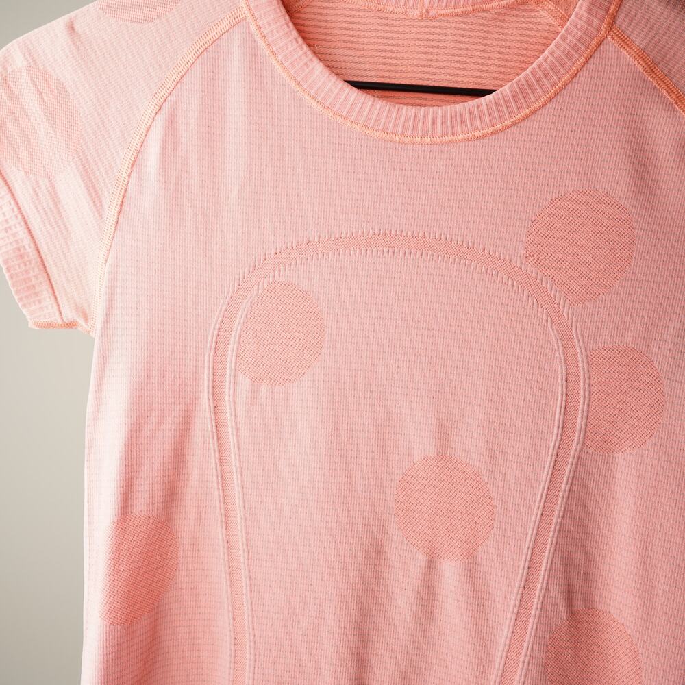 Lululemon Run: Swiftly Tech Short Sleeve in Pop Orange Polka Dot Running Active - Picture 9 of 10